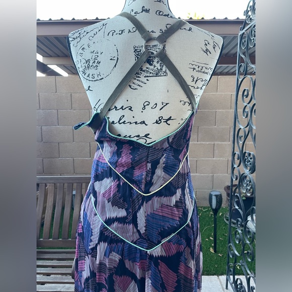 Diesel 100% Silk Fregius Vestito High Low Handkerchief Maxi Dress Sz XS - Picture 5 of 16